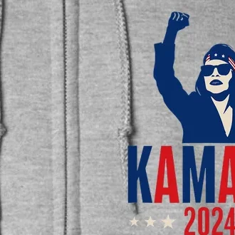 Kamala Harris 2024 Presidential Campaign Patriotic Stance Full Zip Hoodie