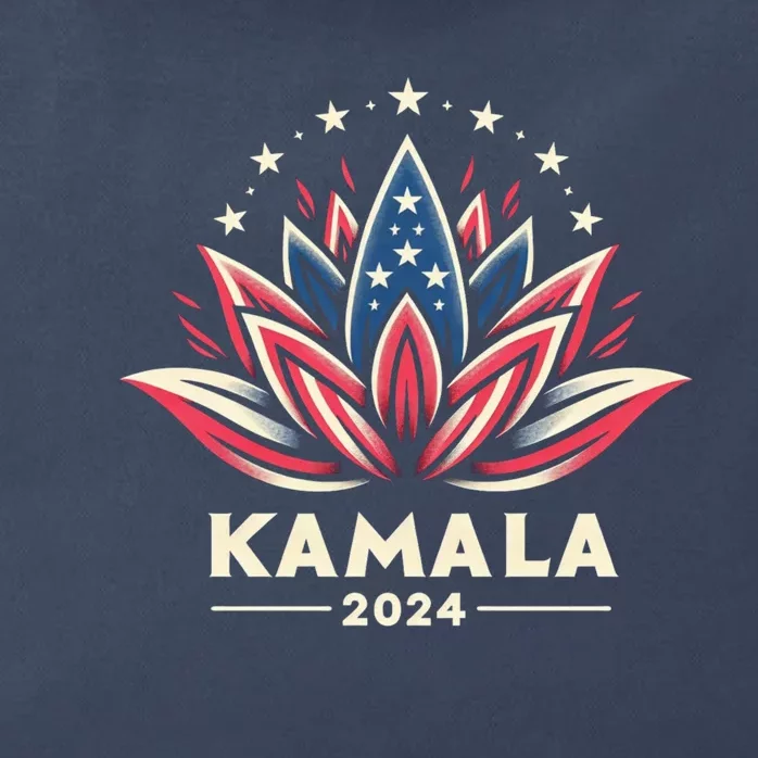 Kamala Harris 2024 Presidential Campaign American Lotus Zip Tote Bag