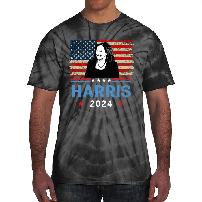 Kamala Harris 2024 President America Flag Vote 47 Tie-Dye T-Shirt