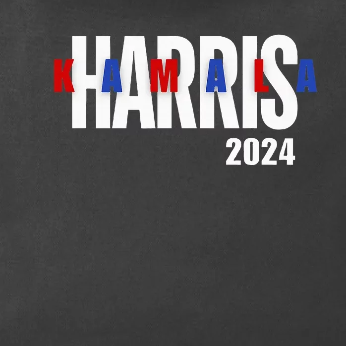 Kamala Harris 2024 Presidential Campaign Typography Graphic Zip Tote Bag