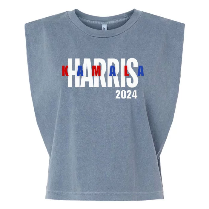 Kamala Harris 2024 Presidential Campaign Typography Graphic Garment-Dyed Women's Muscle Tee