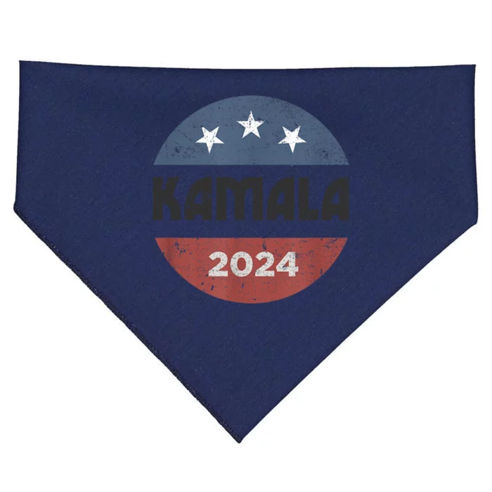 Kamala Harris 2024 Retro Vintage Election President 2024 USA-Made Doggie Bandana