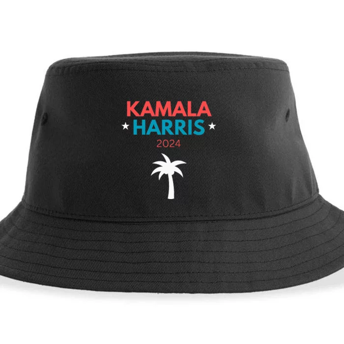 Kamala Harris 2024 Us Election Coconut Funny Meme Design Sustainable Bucket Hat