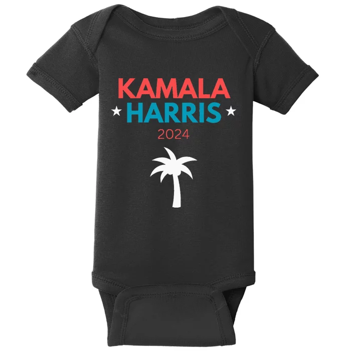 Kamala Harris 2024 Us Election Coconut Funny Meme Design Baby Bodysuit