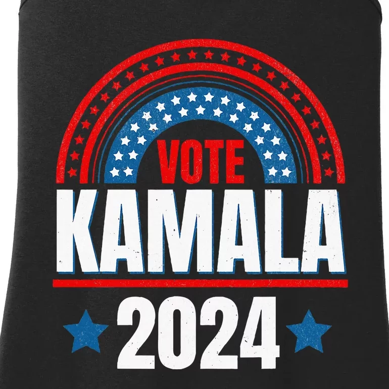 Kamala Harris 2024 Vote For President Election Retro Women Ladies Essential Tank