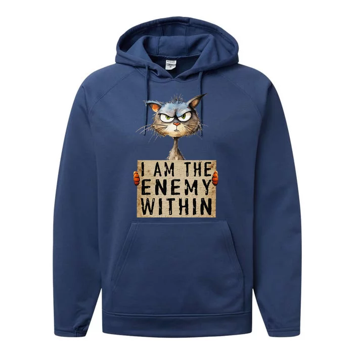 Kamala Harris 2024 I Am The Enemy Within For Women Performance Fleece Hoodie