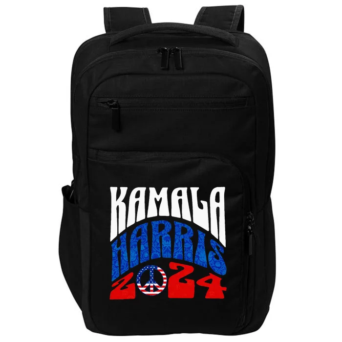 Kamala Harris 2024 Vote Peace Retro Groovy President Women Impact Tech Backpack