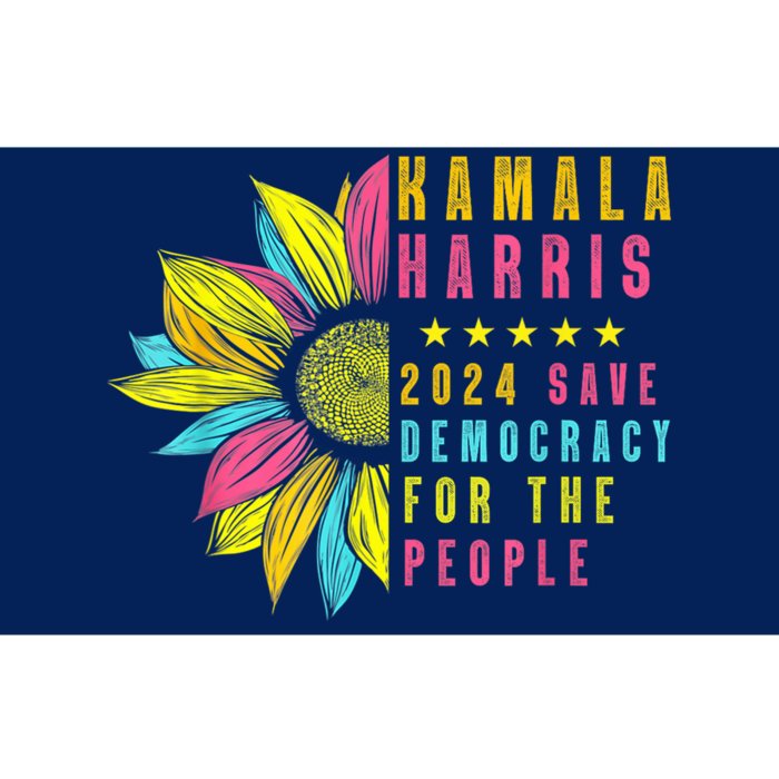 Kamala Harris 2024 Save Democracy For The People Sunflower Bumper Sticker