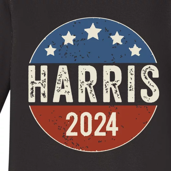 Kamala Harris 2024 For President Campaign Us Flag Baby Long Sleeve Bodysuit