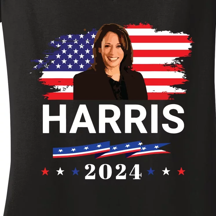 Kamala Harris 2024 Kamala Harris For President 2024 Women's V-Neck T-Shirt