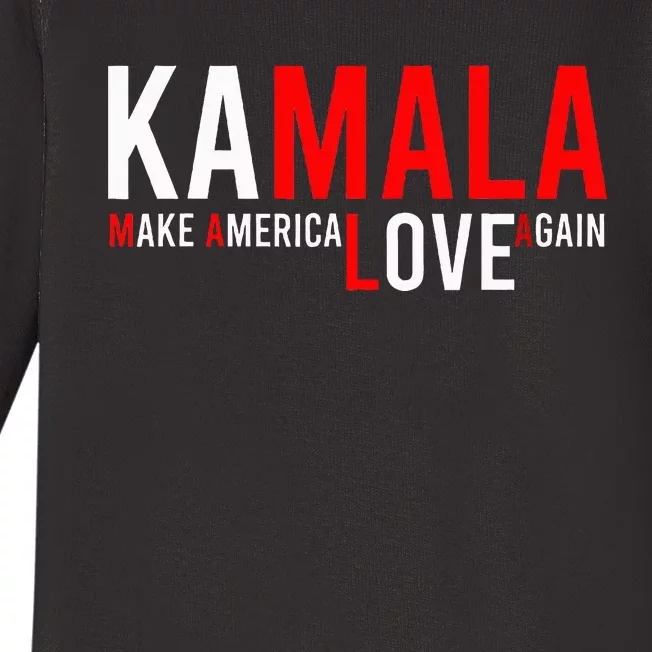 Kamala Harris 2024 For President Make America Love Again Baby Long Sleeve Bodysuit