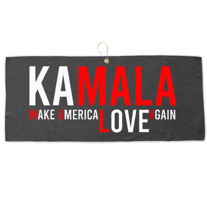 Kamala Harris 2024 For President Make America Love Again Large Microfiber Waffle Golf Towel