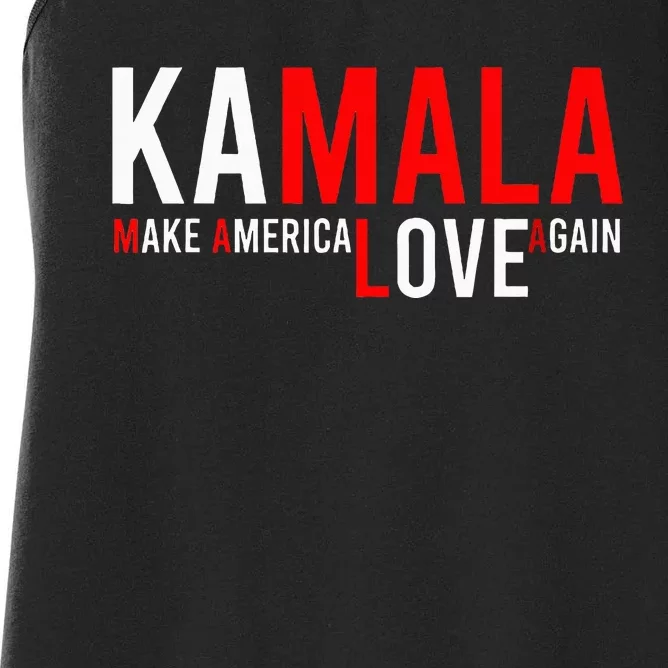 Kamala Harris 2024 For President Make America Love Again Women's Racerback Tank