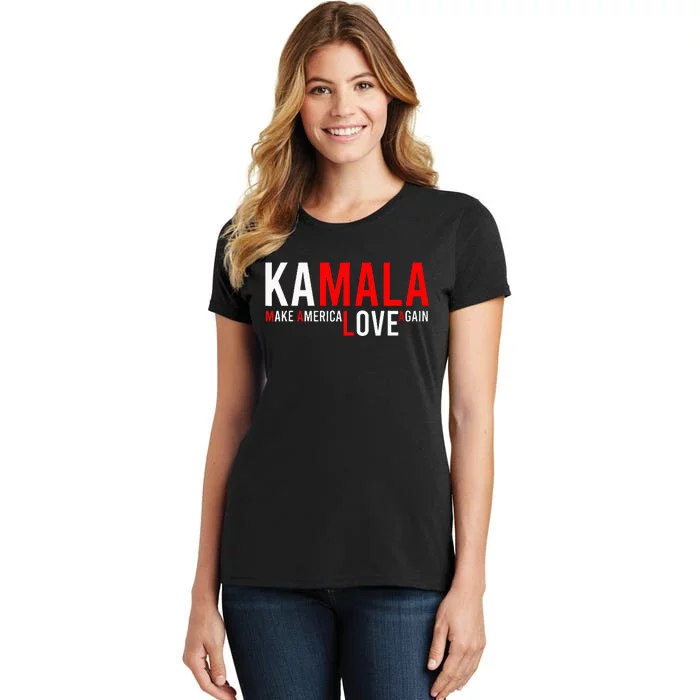 Kamala Harris 2024 For President Make America Love Again Women's T-Shirt