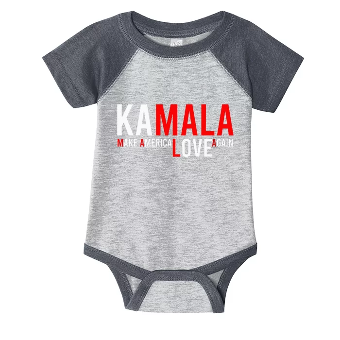 Kamala Harris 2024 For President Make America Love Again Infant Baby Jersey Bodysuit