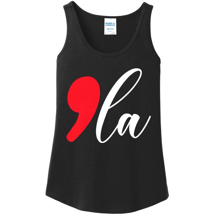 Kamala Harris 2024 President Comma La Ladies Essential Tank