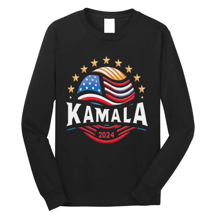 Kamala Harris 2024 President Campaign White Dudes Long Sleeve Shirt