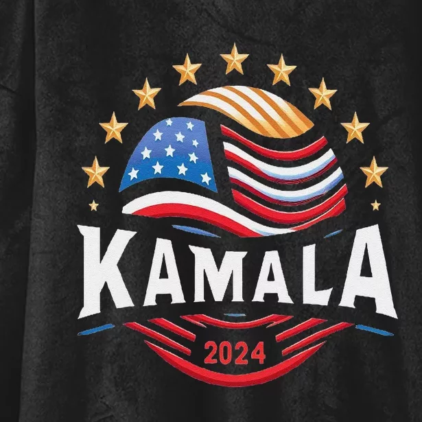 Kamala Harris 2024 President Campaign White Dudes Hooded Wearable Blanket