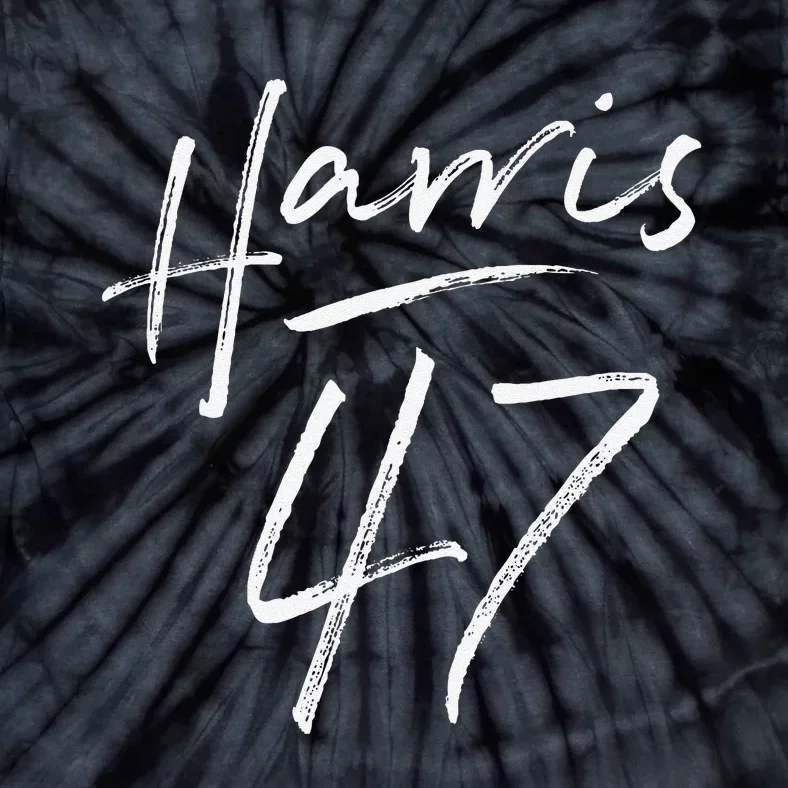 Kamala Harris 47 Feminine Script Harris 2024 Gift Tie-Dye T-Shirt