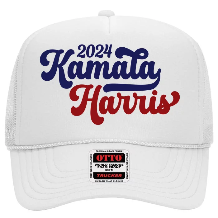 Kamala Harris 47 President Vice President Harris High Crown Mesh Trucker Hat