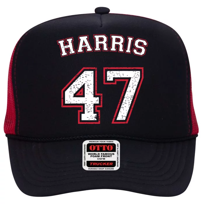 Kamala Harris 47 High Crown Mesh Trucker Hat