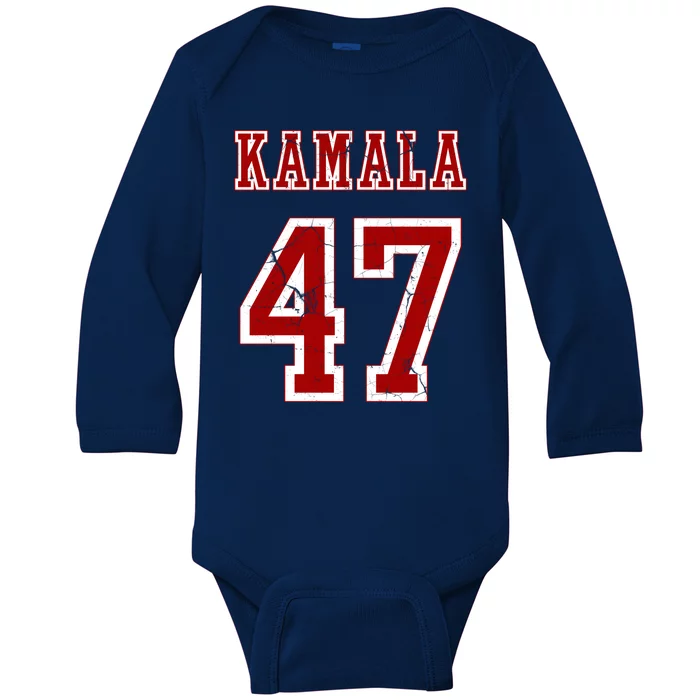 Kamala Harris 47 2024 Election Vintage Baby Long Sleeve Bodysuit