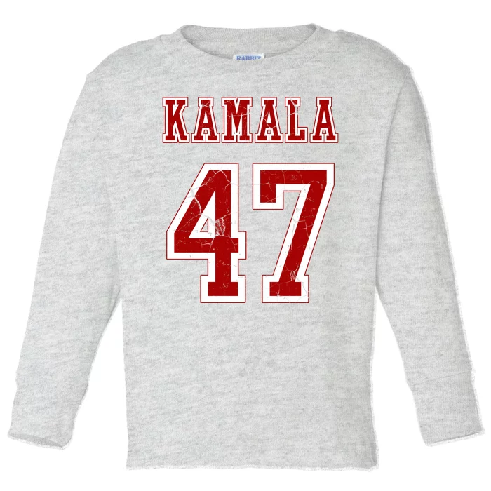 Kamala Harris 47 2024 Election Vintage Toddler Long Sleeve Shirt