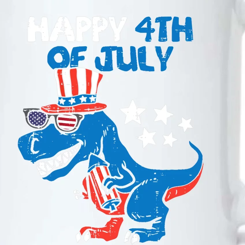 Kids Happy 4th Of July Trex Dino Dinosaur Funny Gift Black Color Changing Mug