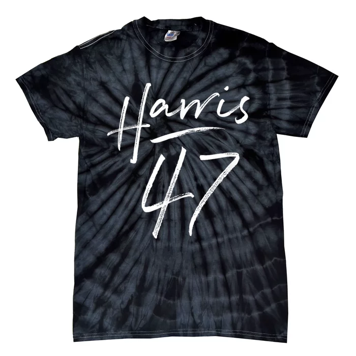 Kamala Harris 47 Feminine Script Harris 2024 Tie-Dye T-Shirt