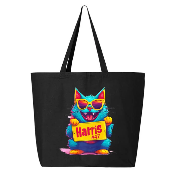 Kamala Harris 47 Cool Cat Graphic 2024 Election Walz Vp Premium 25L Jumbo Tote