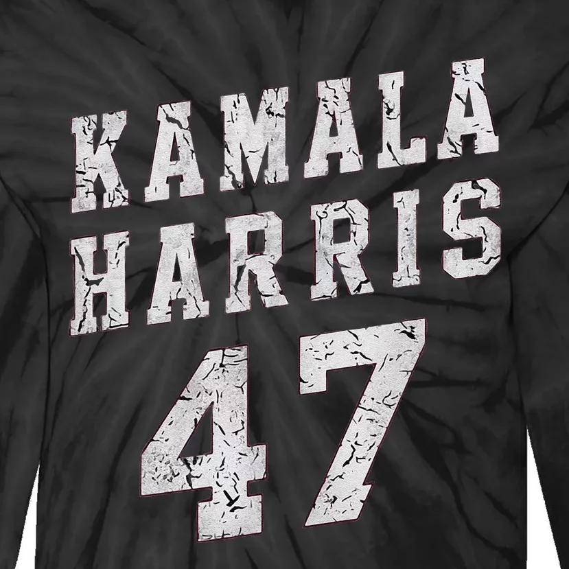 Kamala Harris 47 President Merchandise Tie-Dye Long Sleeve Shirt