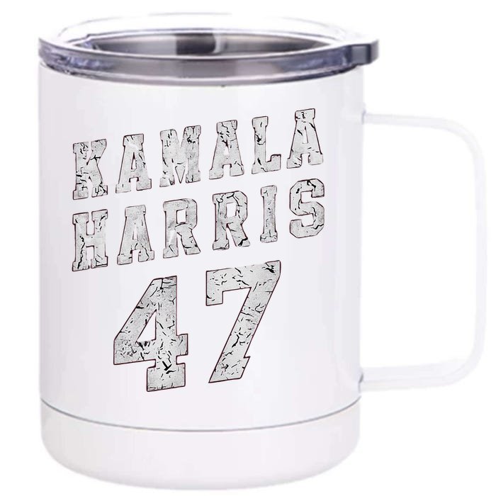 Kamala Harris 47 President Merchandise Front & Back 12oz Stainless Steel Tumbler Cup