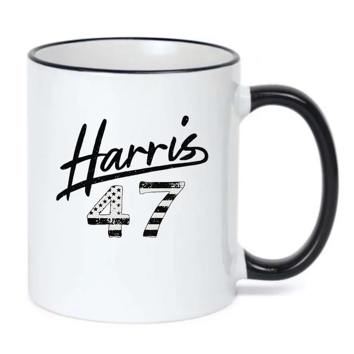 Kamala Harris 47 Feminine Script For Women Harris 2024 Black Color Changing Mug