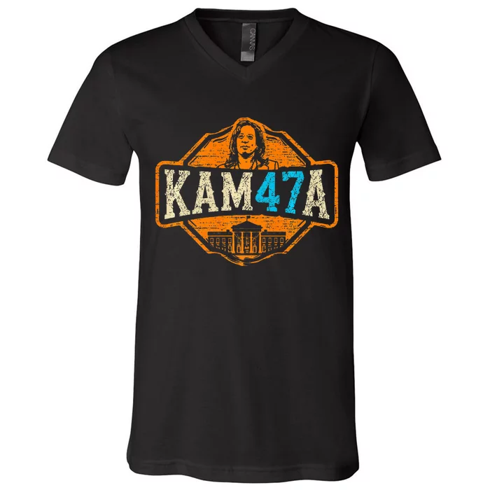 Kamala Harris 47 Madam President 2024 V-Neck T-Shirt