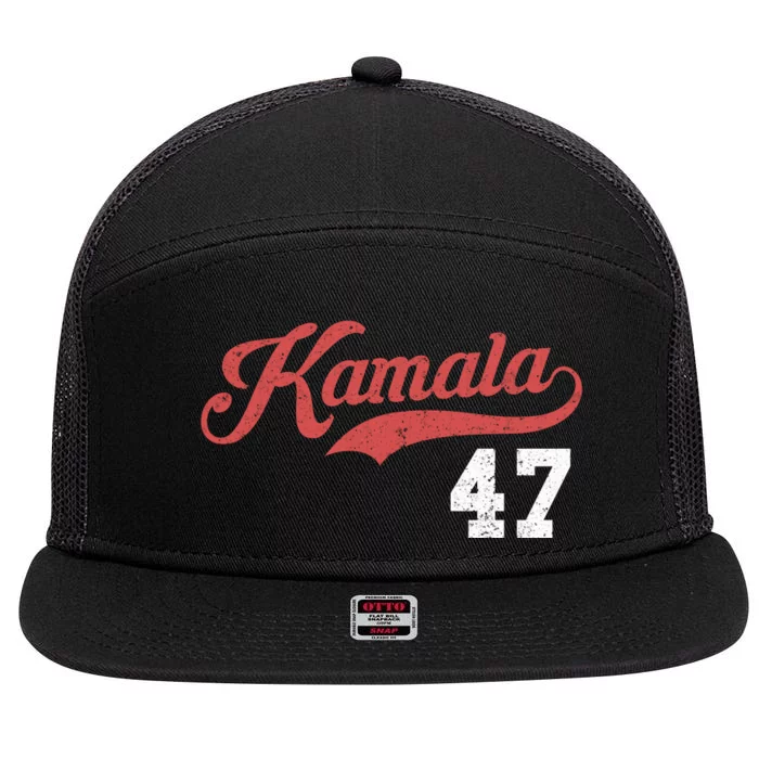 Kamala Harris 47 President Political Election Vote 7 Panel Mesh Trucker Snapback Hat