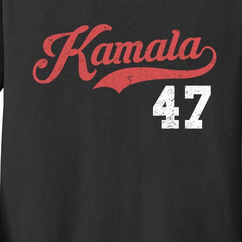 Kamala Harris 47 President Political Election Vote Kids Long Sleeve Shirt