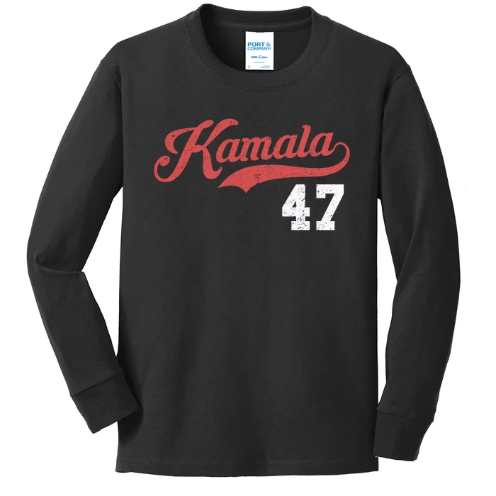 Kamala Harris 47 President Political Election Vote Kids Long Sleeve Shirt