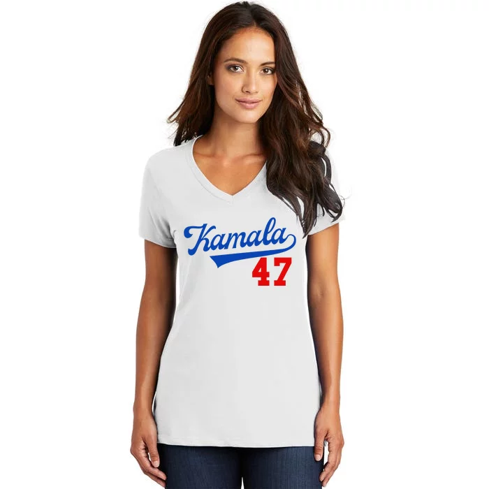 Kamala Harris 47 Th President Usa America 2024 Election Gift Women's V-Neck T-Shirt