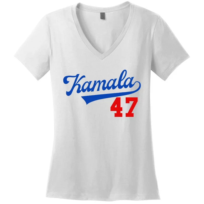 Kamala Harris 47 Th President Usa America 2024 Election Gift Women's V-Neck T-Shirt