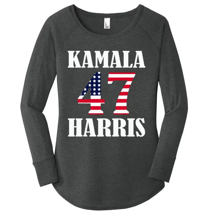 Kamala Hariss 47 Election 2024 Women's Perfect Tri Tunic Long Sleeve Shirt