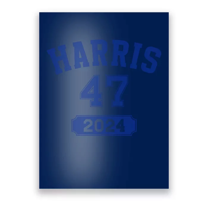 Kamala Harris 47 2024 Election Vintage Varsity Blue Poster