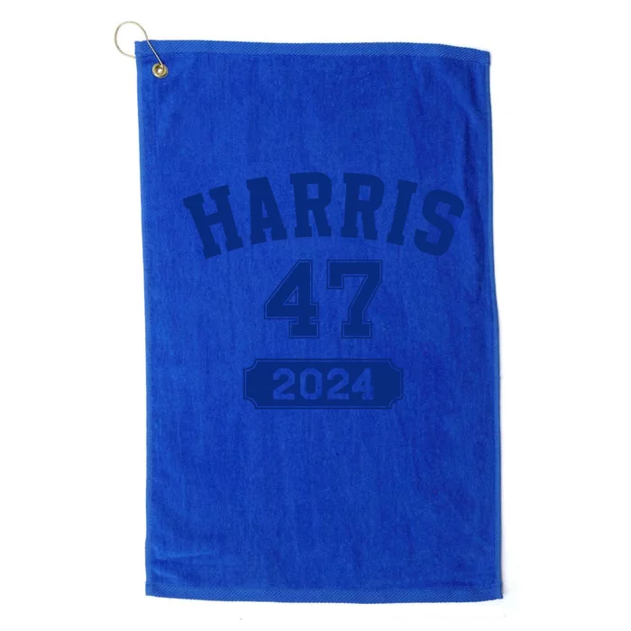 Kamala Harris 47 2024 Election Vintage Varsity Blue Platinum Collection Golf Towel