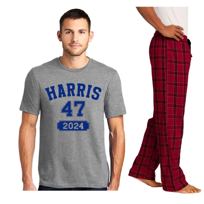 Kamala Harris 47 2024 Election Vintage Varsity Blue Pajama Set