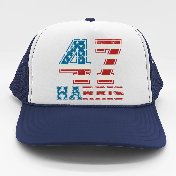 Kamala Harris 47 American Flag Harris 2024 47 Democratic Great Gift Trucker Hat