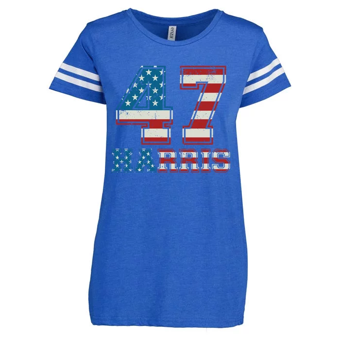 Kamala Harris 47 American Flag Harris 2024 47 Democratic Great Gift Enza Ladies Jersey Football T-Shirt