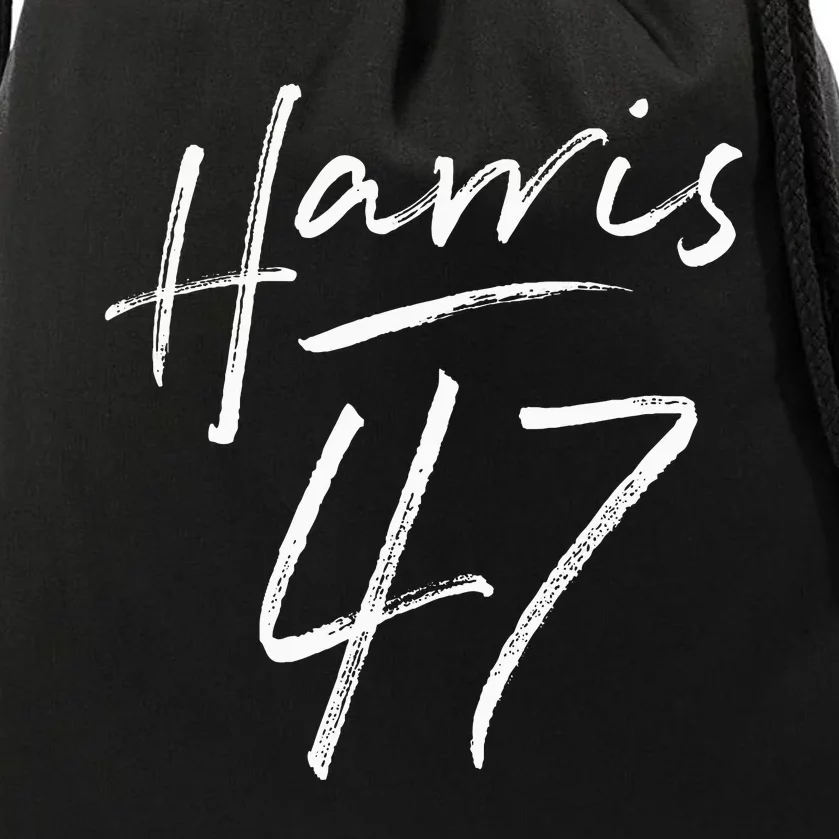 Kamala Harris 47 Feminine Script For Women Harris 2024 Drawstring Bag