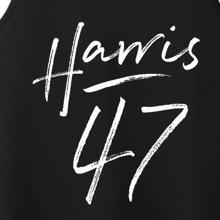 Kamala Harris 47 Feminine Script For Women Harris 2024 Performance Tank