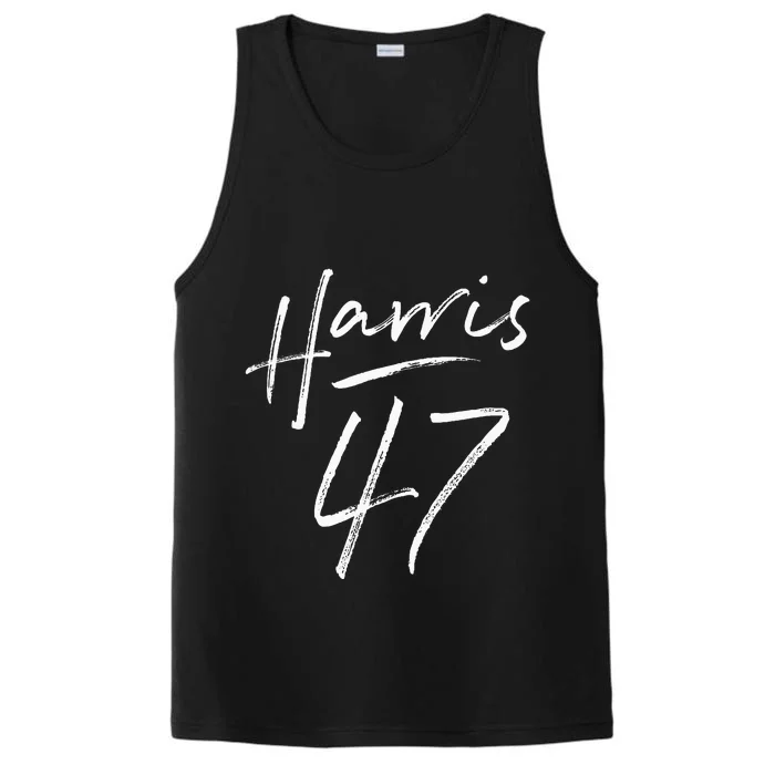 Kamala Harris 47 Feminine Script For Women Harris 2024 Performance Tank