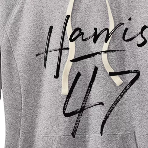 Kamala Harris 47 Feminine Script For Women Harris 2024 Women's Fleece Hoodie