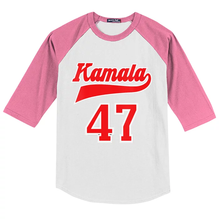 Kamala Harris 47 Us President America 2024 Election Kids Colorblock Raglan Jersey